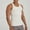 White, variant on Muscle Shirts For Men Qiggri Men's Solid Color Ribbed High Elasticity Sports Pullover Round Neck Fitness Shoulder Strap Muscular Man Tank Top