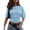 Light Blue, variant on Women's Cute Summer Tops Plus Size Short Sleeve Crop Tops for Women, Round Neck Slim Fit T-Shirt for Date Night and office Brown M
