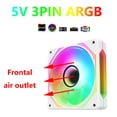 thumbnail image 1 of Ventilador De Caja De Pc PC Radiador 5V 3PIN ARGB 12V 4PIN PWM 120mm Luminous Case Fan (Blanco positivo), 1 of 9