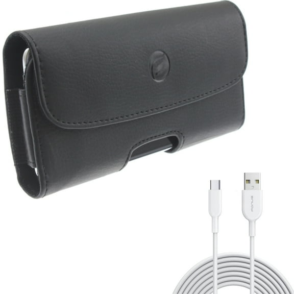 Leather Case Belt Clip w Type-C 6ft USB-C Cable for Samsung Galaxy A73 5G,A13 5G,A03s Phones - Holster Cover Pouch Loops, Fast Charger Cord Power Wire
