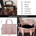 thumbnail image 5 of Sunyuer Women Vintage Braided Detail Tote Handbag, PU Leather Small Work Commuter Shoulder Purse, Fashion Portable Top Handle Bag with Detachable Adjustable Crossbody Strap, 5 of 8