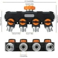 thumbnail image 3 of 4 Way Heavy Duty Hose Splitter with 4 Valves for 3/4 Inch Garden Faucet Adapter, 3 of 7