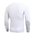 thumbnail image 3 of Men's Athletic Long Sleeve Compression Shirts Base-Layer Quick Dry Workout T Shirts Football Running Tops White Size L, 3 of 3