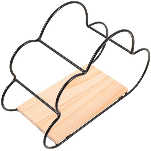 HEALEEP Wall Mounted Storage Shelf Iron Wood Black 1Pcs 9.0x6.1x3.7in