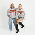 thumbnail image 6 of Women's Gameday Couture Ash/Black Kansas City Chiefs Oversized Gridiron Drive Ringer Stripe Sweatshirt, 6 of 6