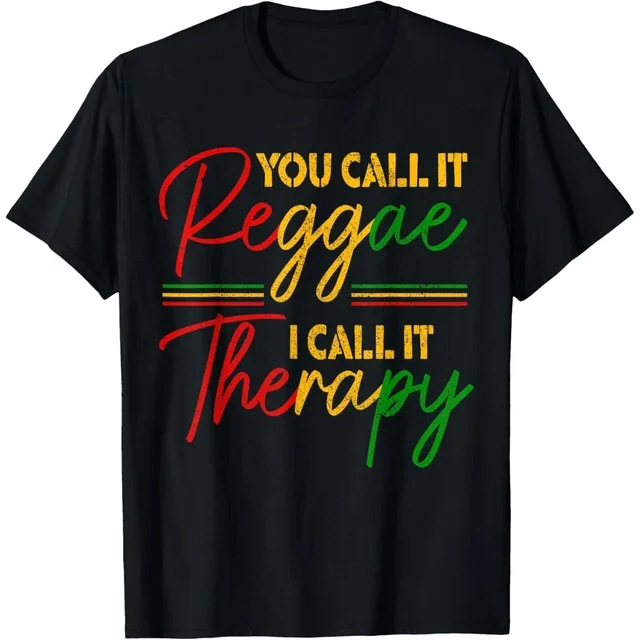 ALVORD T-Shirt Unisexe "You Call It Reggae I Call It Therapy" Rasta Rastafari Jamaica P-5TG