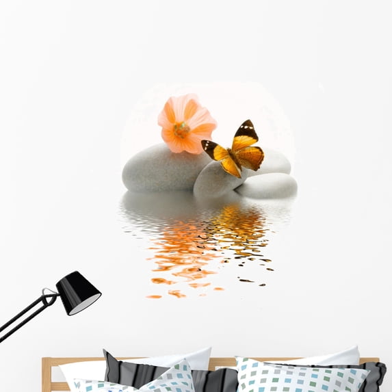 Papillon Galet Wall Mural by Wallmonkeys Peel and Stick Graphic (48 in H x 42 in W) WM24171