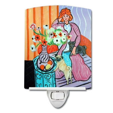 

Caroline s Treasures 7266CNL Lady with her Pug Ceramic Night Light 6x4x3 multicolor