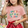 thumbnail image 2 of Toddler Kids Girls Spring Summer Casual Tops Short Sleeved Letter Flower Print Round Neck Comfortable T Shirt size 8-9T, 2 of 4