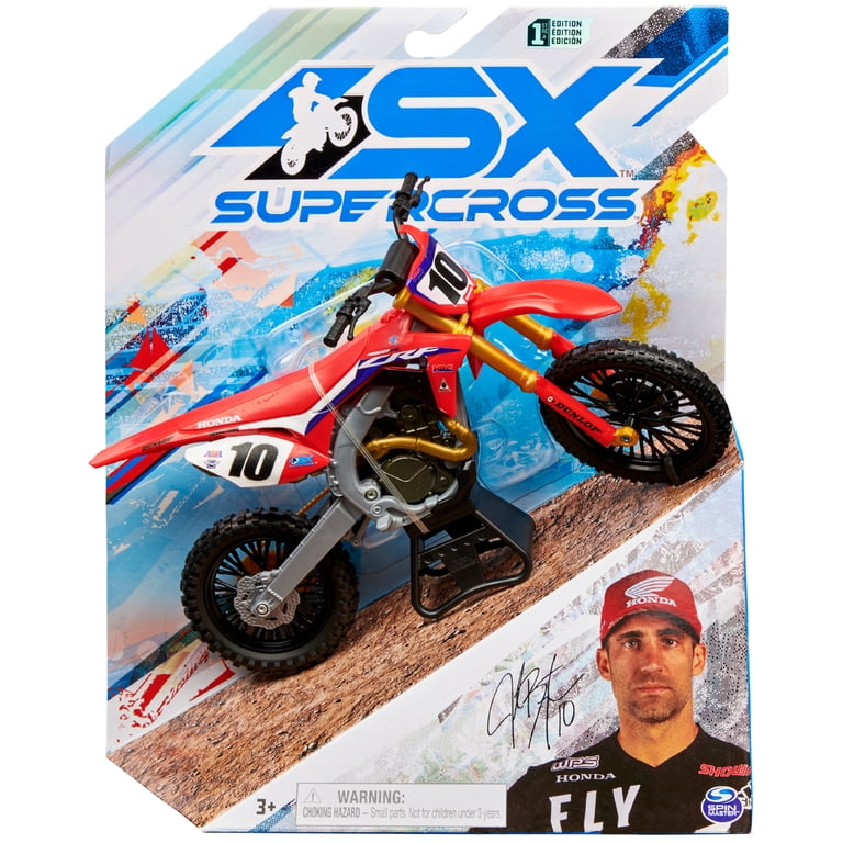 Modellino SX Supercross Justin Brayton Target Exclusive Honda CRF450R #10, Ruote Rosse, Scala 1:10