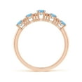 thumbnail image 2 of ANGARA Natural Five Stone 1 ct Aquamarine and Diamond Wedding Ring in 14K Rose Gold for Women (Size-5x3mm) | March Birthstone, Birthday, Anniversary, Jewelry Gift for Women | Natural Aquamarine Ring, 2 of 9