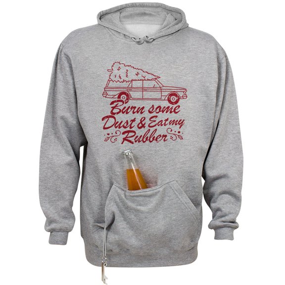 Burn Some Dust and Eat My Rubber Beer Holder Tailgate Hoodie Sweatshirt Unisex Large Oxford