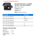 thumbnail image 2 of Rear Park Assist Camera - Compatible with 2020 - 2022 Toyota Highlander 2021, 2 of 2