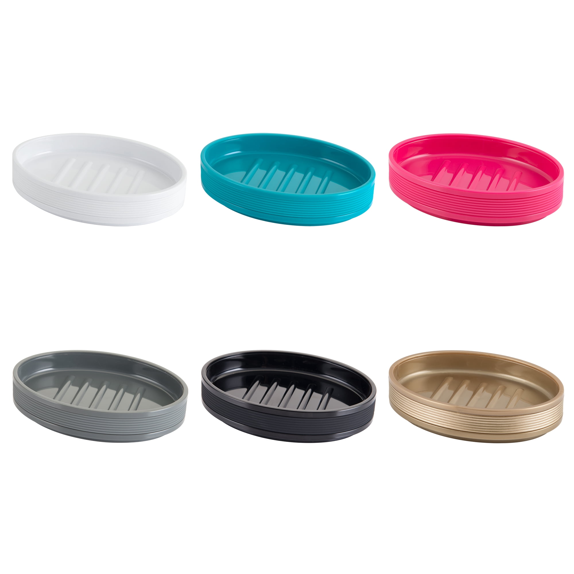 Mainstays Soft Touch Black Plastic Soap Dish, 1 Each