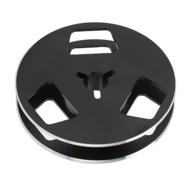Carrete de cinta vacío de 1/4 y 2,5 pulgadas Carrete de recogida de cinta de sonido universal de 3 orificios para grabar máquina de carrete de recogida de carrete abierto Negro