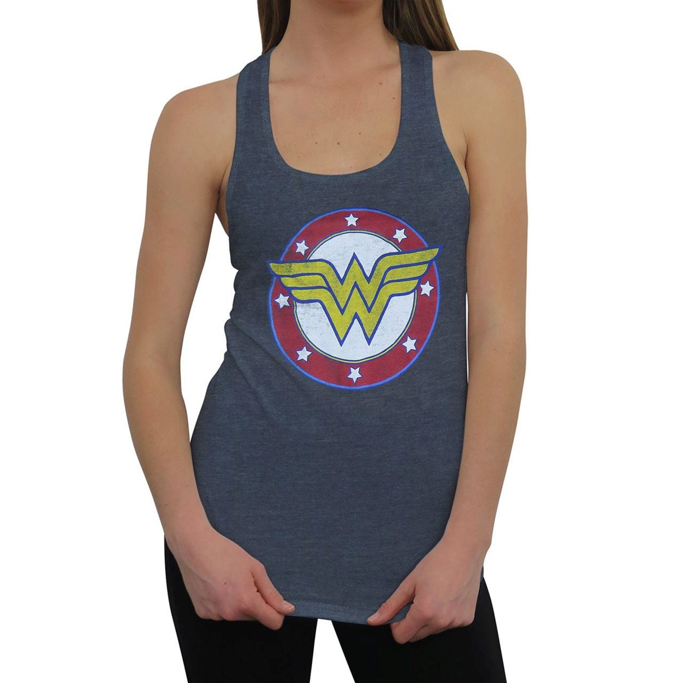 Wonder Woman - Wonder Woman Symbol and Stars Women's Tank Top-Medium ...