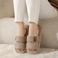 thumbnail image 6 of BERANMEY Womens Fuzzy Open Toe Slippers Faux Fur Slippers with Memory Foam House Shoes Lightweight for Indoor Outdoor & Home Use, 6 of 9