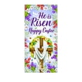 thumbnail image 2 of VBBHG He is Risen Easter Door Cover - Religious Christian Decorations with Cross & White Lilies, Purple Resurrection Sunday Banner for Front Door, Holy Week Church Home Wall Backdrop Decor, 2 of 6