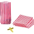 thumbnail image 4 of Sacs en cellophane Transparents à Rayures Rouges pour Bonbons, Sacs en Plastique pour Friandises, Lot de 50, 4 of 4