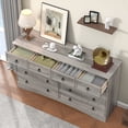 thumbnail image 3 of Winkalon Farmhouse 10 Drawer Dresser, 55" Long Dressers for Bedroom, Chest of Drawers Closet Organizers and Storage Clothes for Living Room, Hallway, Gray, 3 of 8