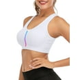 thumbnail image 4 of SHCKE Women's Zip Front Sports Bra Workout Yoga Bra Racerback with Removable Padded Wirefree Bra Wireless Post-Surgery Yoga Bras, 4 of 8