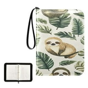 Game Card Storage Bag Collectible Trading Card Albums The 4-Pocket Card Binder With 50-Page Sleeve Can Hold 400 Game Cards Cute Sloth Seamless
