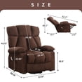 thumbnail image 3 of JONPONY Oversize Power Lift Recliner Chair with Heat and Massage, Lay Flat Assist Recliner with Side Pocket, USB Charge Port for Living Room，Brown, 3 of 14