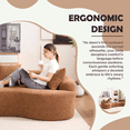 thumbnail image 4 of Curved Sectional Sofa in Caramel Chenille Fabric, Modular Design for Apartments and Living Rooms, 4 of 9