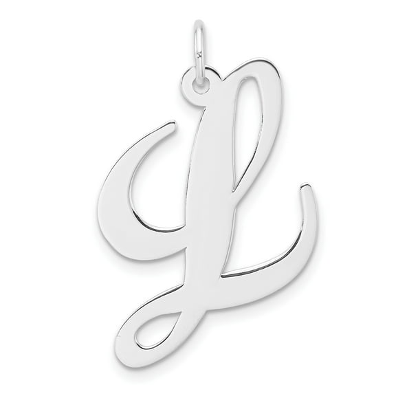 Sterling Silver Script Initial L Pendant for Women, Cursive Alphabet Charm Necklace, Personalized Monogram Jewelry for Daily Wear and Custom Name Expression
