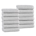 thumbnail image 2 of Superior Amelia Viscose Cotton Blend Medium Weight Face Towels Washcloths, Set of 12, Platinum, 2 of 11