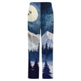 thumbnail image 6 of Moonlit Mountain Reflections Winter Female Pants Flannel High Waist Women Pants Lady Warm Straight Leg Plush Trousers, 6 of 7