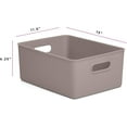 thumbnail image 3 of Superio 15L Medium Taupe Ribbed Storage Bin with Lid, Plastic (2 Pack), 3 of 9