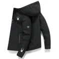 thumbnail image 4 of Primavera otoño chaqueta deportiva al aire libre a prueba de viento con cremallera sólida para hombre sombrero recto informal de alta calidad ocio de moda simplicidad, 4 of 5