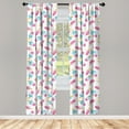 thumbnail image 3 of Ambesonne Ice Cream Curtains, Watercolor Popsicles, Pair of 28"x84", Earth Yellow Pale Blue, 3 of 5