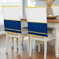 8 Pack Gold Line Chair Back Covers Navy Blue Color Block Rectangular ...