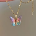 thumbnail image 3 of Coral Beauty- New Gradient Iridescent Butterfly Necklace for Women - Colorful Vintage Niche Design, Perfect Gift for Best Friends and Sisters, 3 of 10