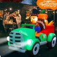 thumbnail image 4 of 8FT Thanksgiving Inflatables Turkey Outdoor Decorations, Blow Up Turkey Inflatable Driving Car Built-in LED Lights for Happy Thanksgiving Party Outside Yard Garden Holiday Autumn Fall Decor, 4 of 6
