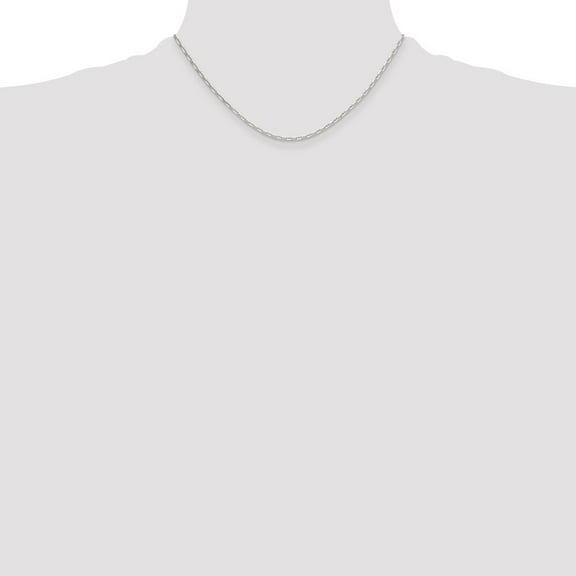 Diamond2Deal 925 Sterling Silver Diamond-Cut 2mm Mariner Link Chain Necklace for Women 16"