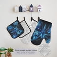 thumbnail image 5 of Butterfly with Flower on Wings 5 Pcs Kitchen Set Heat Resistant Oven Mitts and Non-Slip Pot Holders with Adjustable Cooking Apron, 5 of 6