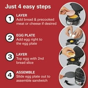 Hamilton Beach Breakfast Sandwich Maker with Egg Cooker Ring, Breakfast Station, Black