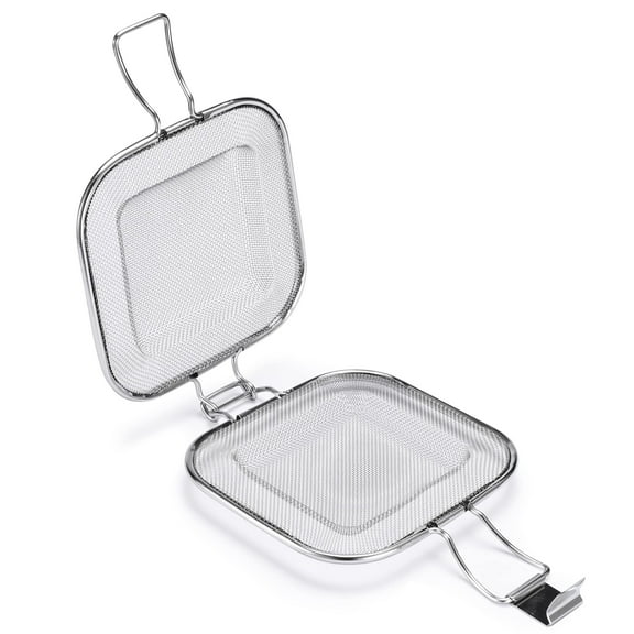 Vdomus Stainless Steel Grill Baskets - Perfect for Outdoor Cooking & Camping - Ideal for Fish, Meat, Vegetables, Shrimp & More!