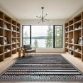 thumbnail image 2 of ODIKA 9'x12' Washable Area Rug Non-Shedding, Easy Care Door Abstract Spotted Bold Stripe Bands Doormat Striped Flowing Dynamic for Master Suite, California King, Under Bed, 2 of 7