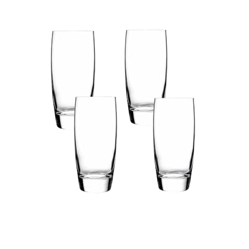 Luigi Bormioli Michelangelo 20 oz Beverage Glasses - Large Capacity, Crystal-Clear Design - Fine Laser-Cut Rims, Ideal for Various Beverages, Dishwasher Safe, Made in Italy (Set of 4)