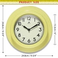 thumbnail image 7 of Infinity Instruments Retro Escape Plastic 9.75" Indoor Wall Clock with Silent Movement, Yellow, 7 of 7
