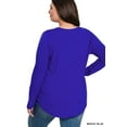 thumbnail image 4 of Zenana Women's Relaxed Fit Long Sleeve Round Neck & Hem Jersey Tee Shirt Top, 4 of 4