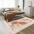 thumbnail image 7 of Jamfeel Boho Rugs for Living Room Floral Printed Area Rugs Soft Low Pile Carpet for Bedroom Kitchen Beige 4'x6', 7 of 7
