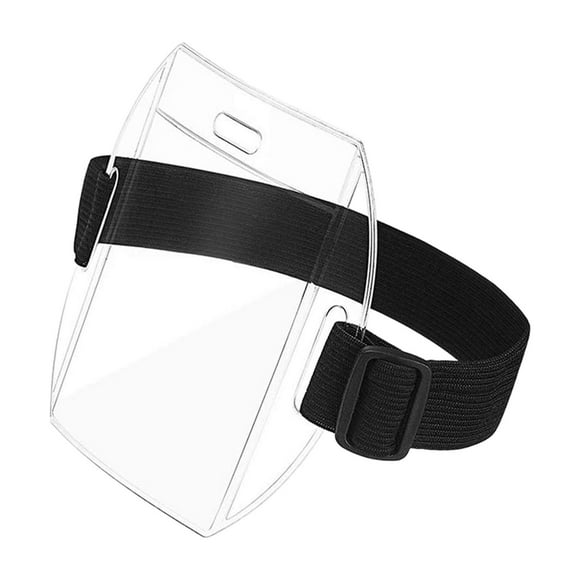 MERIGLARE Porte-Bras en PVC Universel Transparent Porte-Étiquettes pour Hommes Femmes Travail Ajuster Boucle Transparent