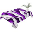 thumbnail image 2 of Purple White Moire Table Cloth Waterproof Tablecloths, Modern Abstract Art Tablecloth Dining Table Cover for Kitchen Party Tabletop Outdoor, Rectangle Tablecloth 52x70 Inch, 2 of 9