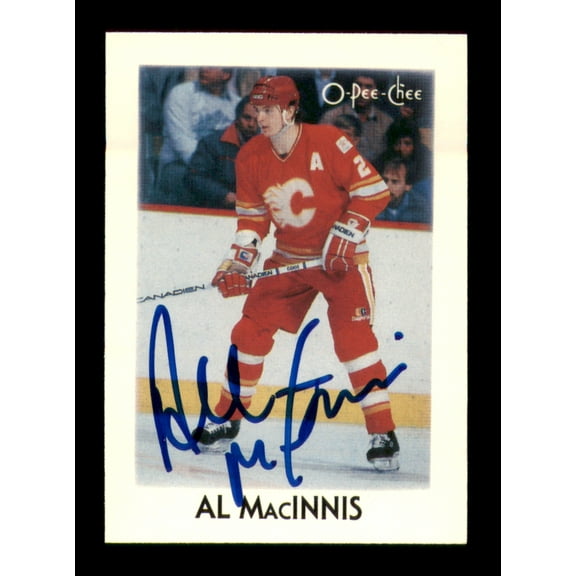 Al MacInnis Autographed 1987-88 O-Pee-Chee Minis Card #26 Calgary Flames SKU #251706