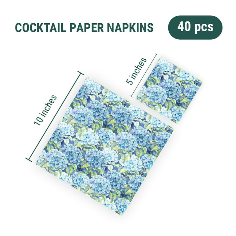 Pink plums blue hydrangea decoupage napkins – Decoupage Paper Online Shop